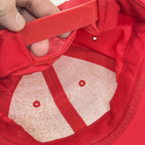 Vintage Smart Materials Inc SMI Hat Cap Snap Back Red Patch Advertising Mens 90s - Picture 9 of 12